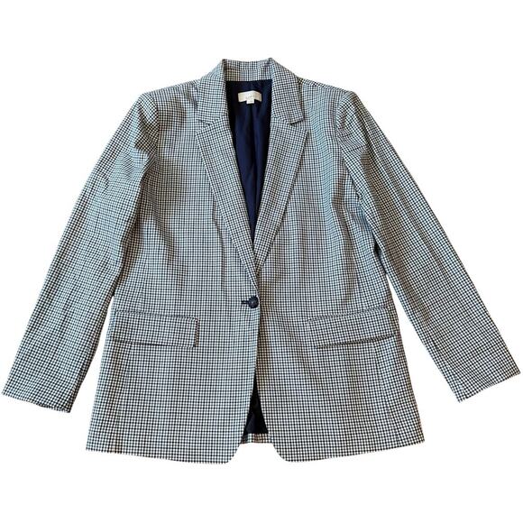LOFT Jackets & Blazers - Loft Women's Relaxed Modern Houndstooth Blazer Preppy Career Jacket Sz 6